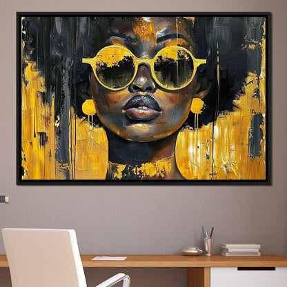 Golden Solitude Statement Canvas Wall Art