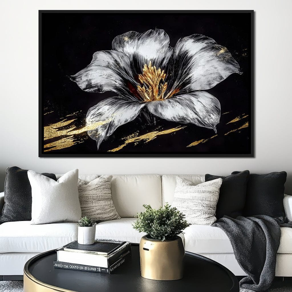 Golden Bloom Harmony Bliss Canvas Wall Art