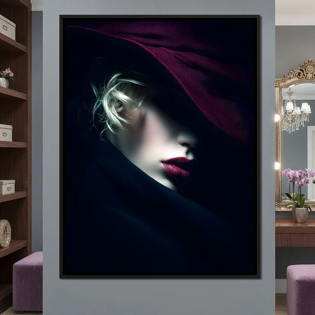 Noir Allure Under Silk Brim Canvas Wall Art