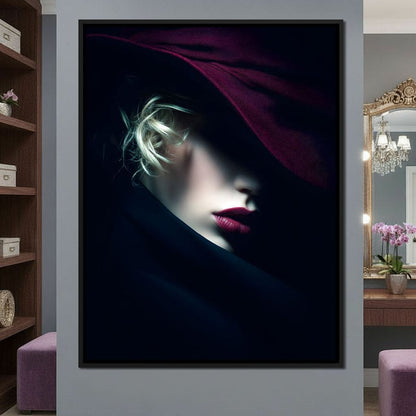Noir Allure Under Silk Brim Canvas Wall Art