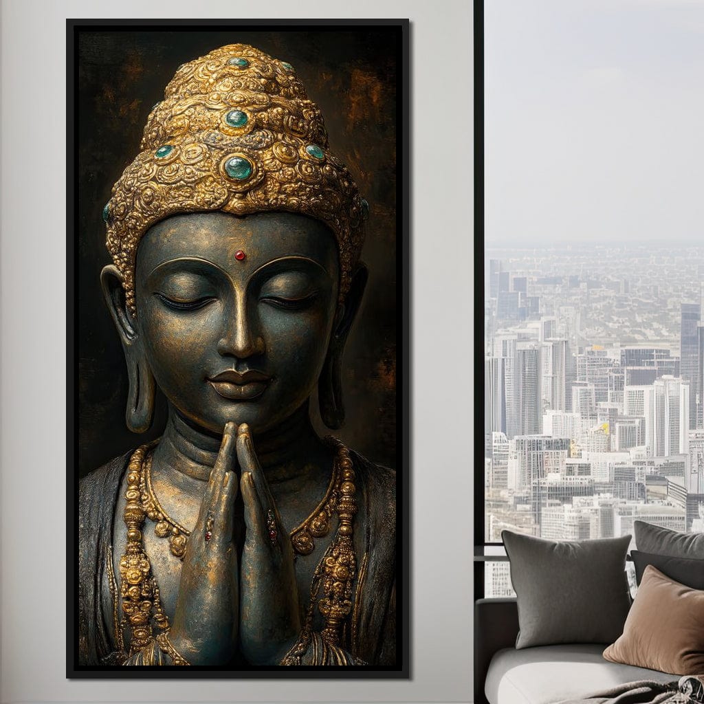 Golden Buddha Tranquility Canvas Wall Art