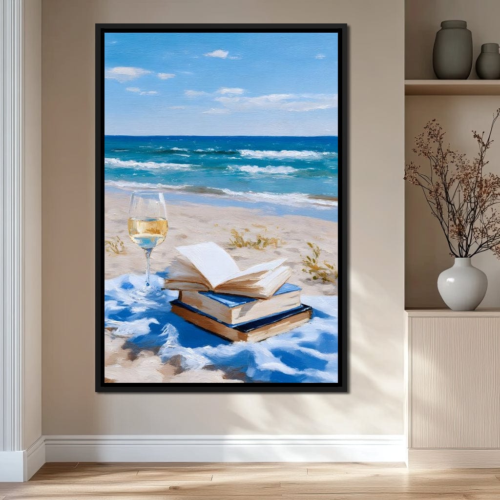 Seaside Pages and Golden Sip Canvas Wall Art