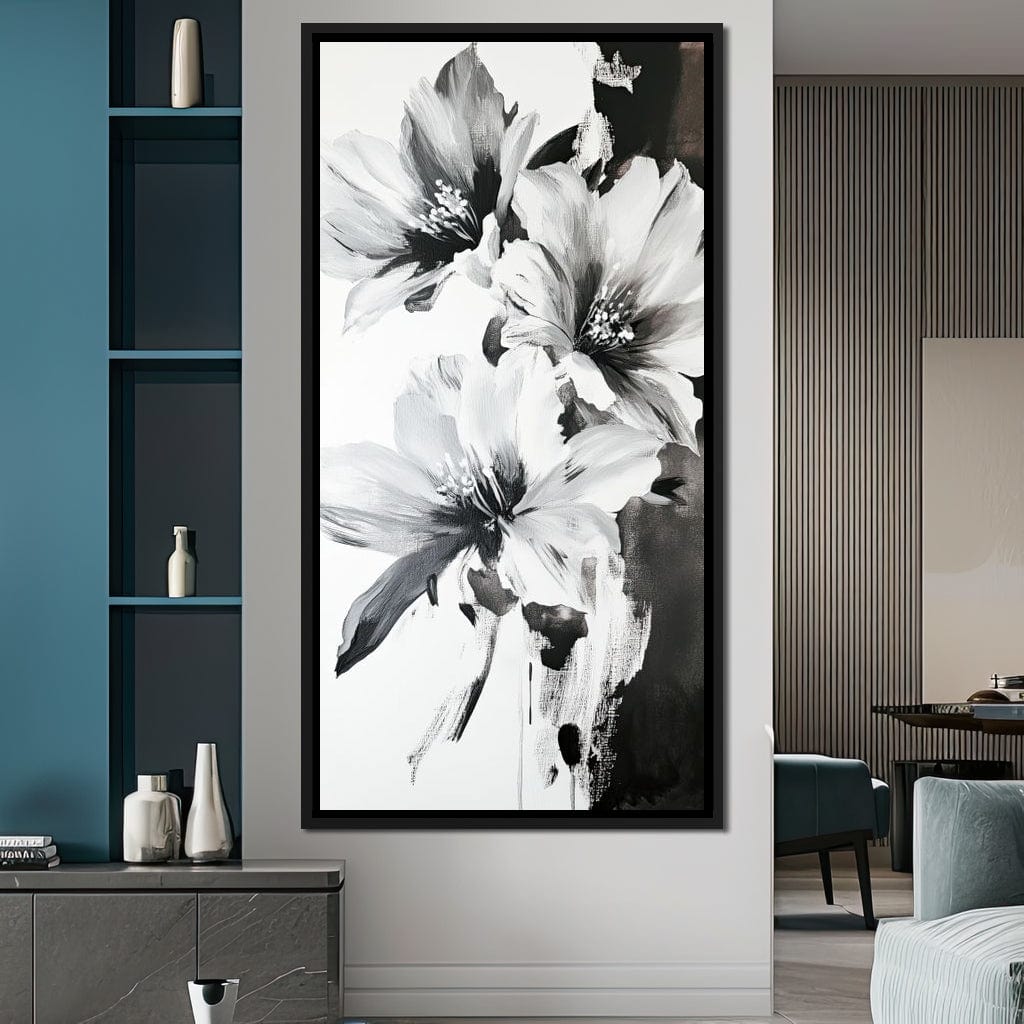 Monochrome Flora Harmony Canvas Wall Art