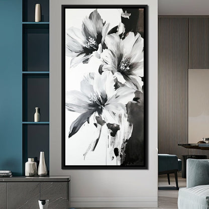 Monochrome Flora Harmony Canvas Wall Art