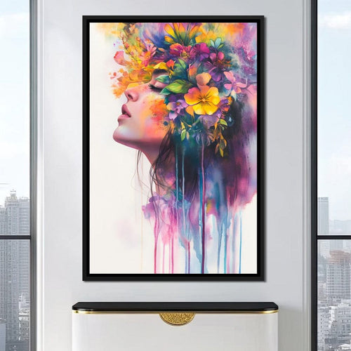 Floral Dreams Embrace Essence Canvas Wall Art