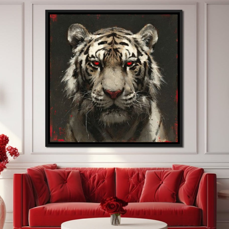 Tiger Red Gaze Canvas Wall Art