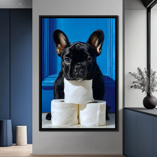 French Bulldog Roll Guardian Canvas Wall Art
