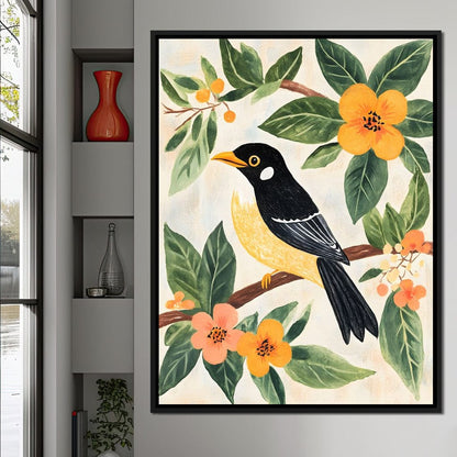 Birdsong Among Blossoms Canvas Wall Art