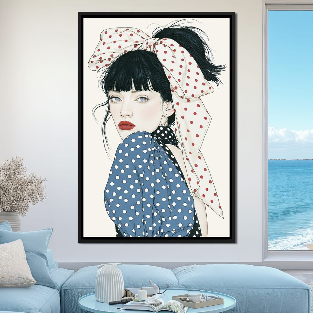 Polka Dot Afternoon Glance Canvas Wall Art
