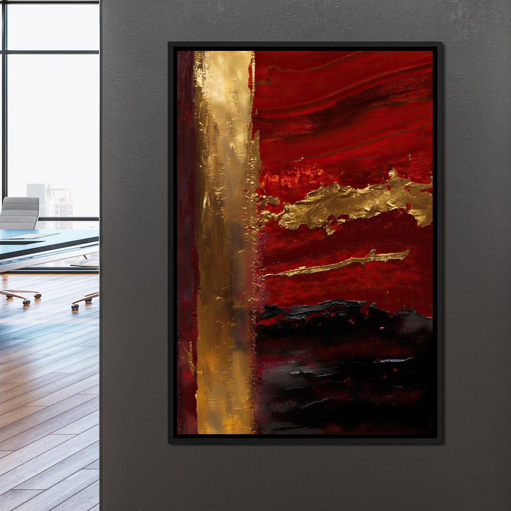 The Lush Layers Collection: Dark Red & Gold 04 Canvas Wall Art