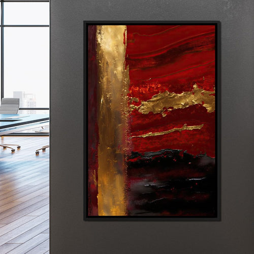 The Lush Layers Collection: Dark Red & Gold 04 Canvas Wall Art