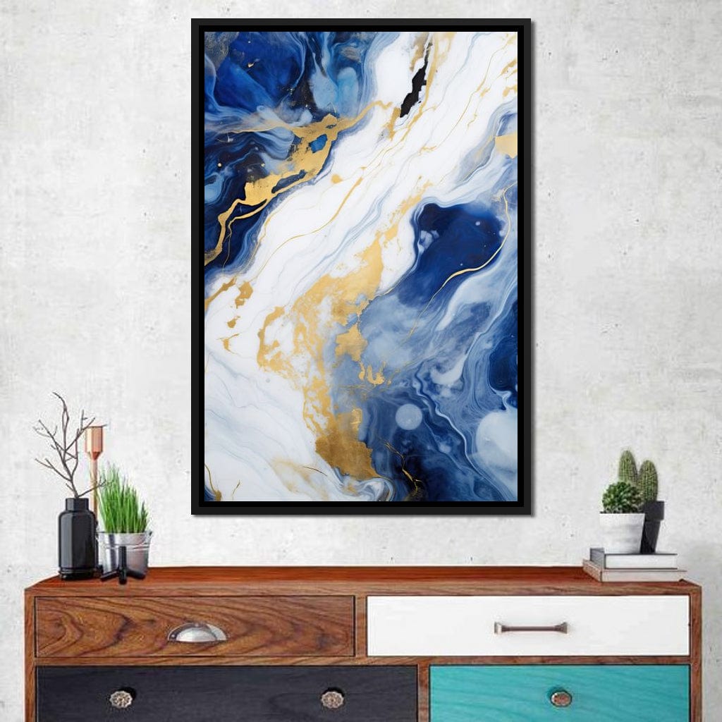 Glossy Liquid Abstraction Canvas Wall Art