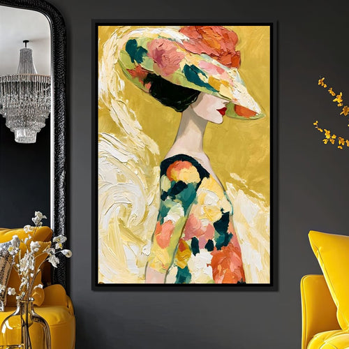 Golden Garden Gala Silhouette Canvas Wall Art
