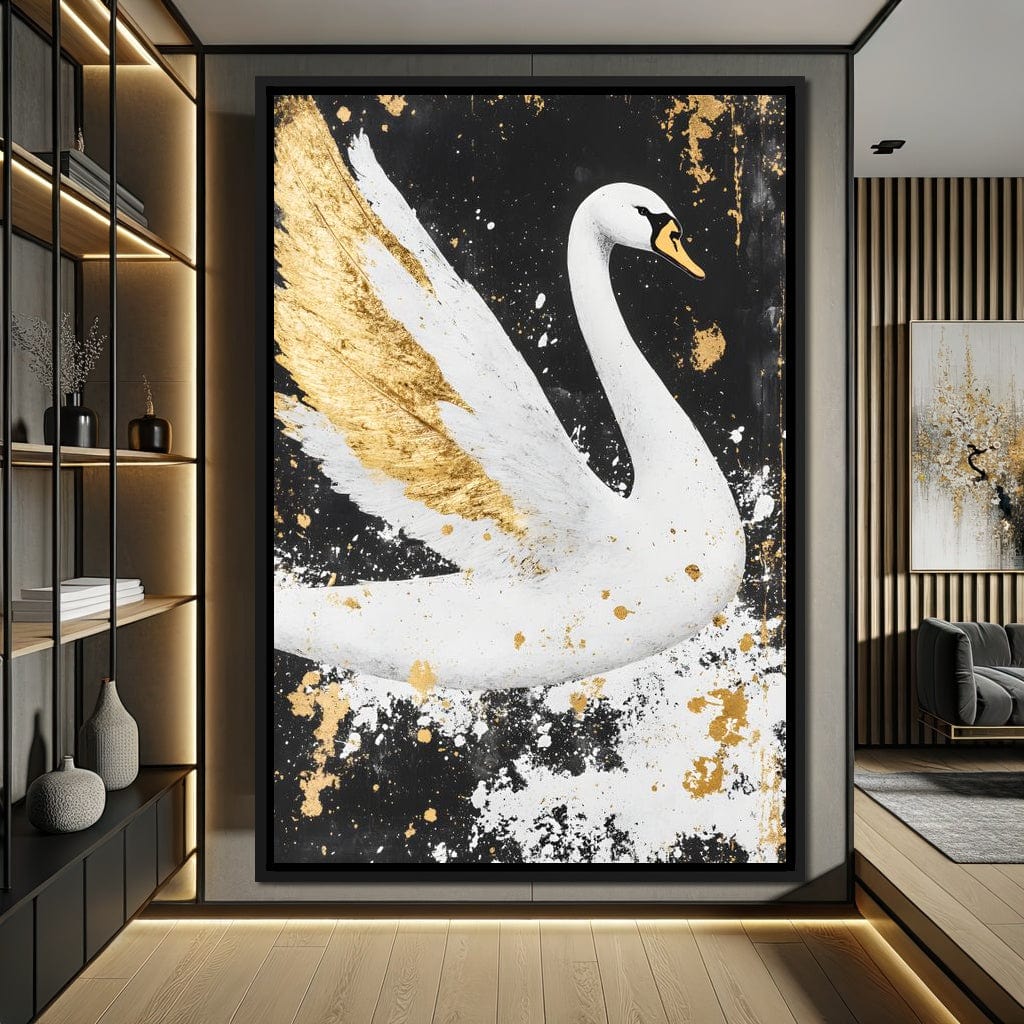 Elegant Graceful Swan Radiance Canvas Wall Art