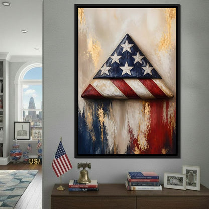 Folded Honor Beneath Gold Leaf Canvas Wall Art