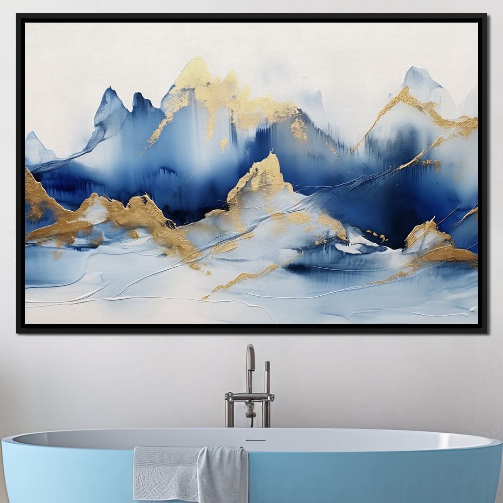 Golden Sapphire Alpine Peaks Canvas Wall Art
