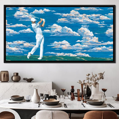 Swinging Through Dream Clouds Canvas Wall Art
