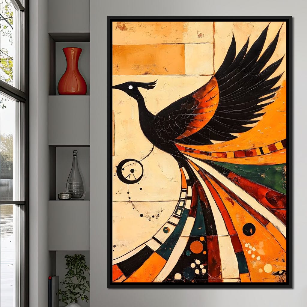 Phoenix in Dawn Flight Canvas Wall Art