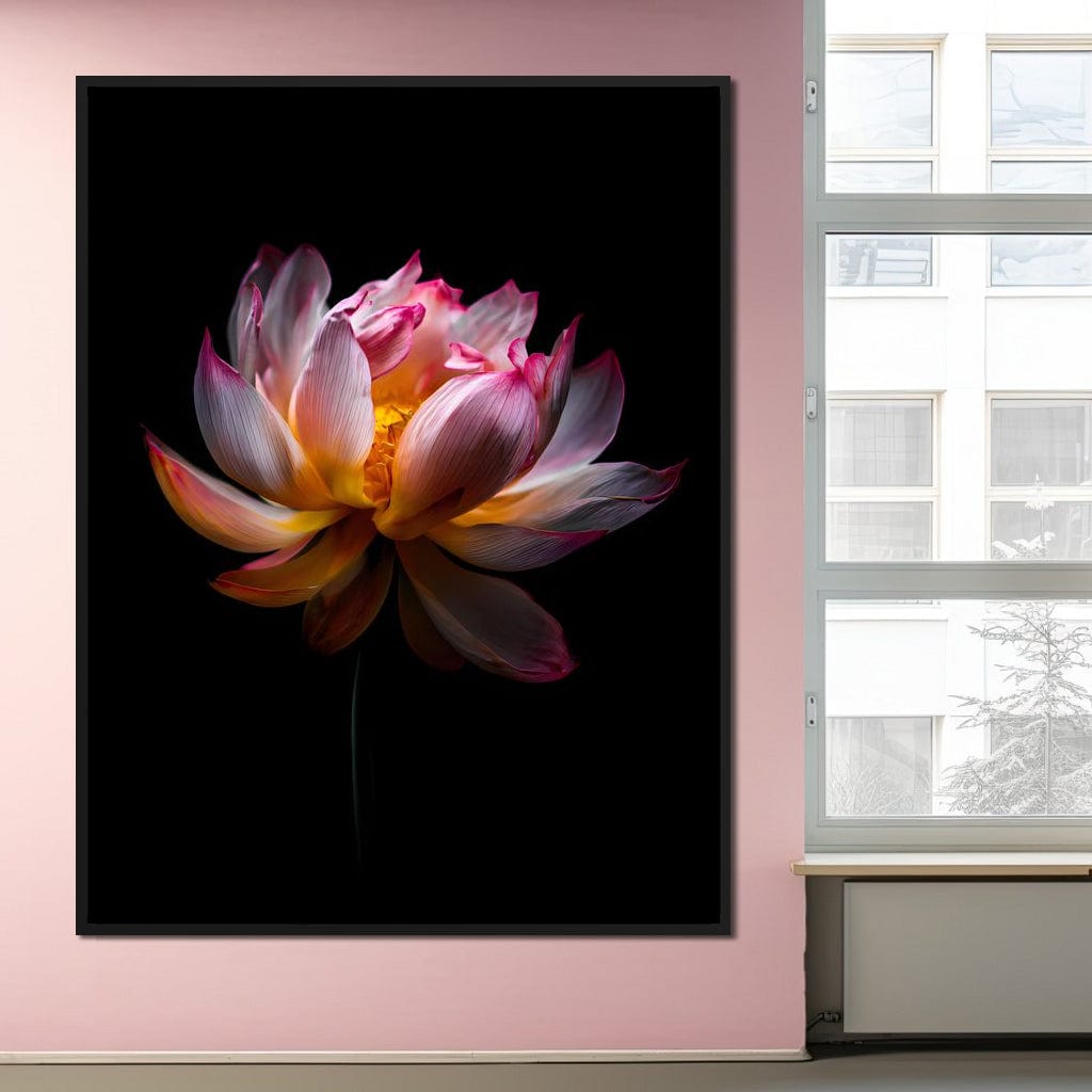 Luminous Lotus Radiant Petals Canvas Wall Art