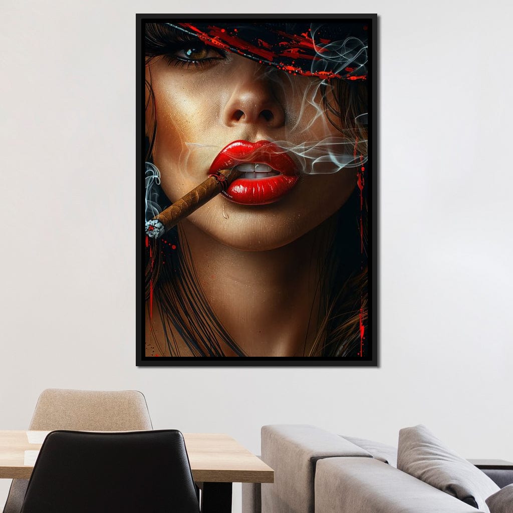 Sultry Smoke and Sable Tresses Canvas Wall Art
