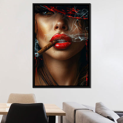 Sultry Smoke and Sable Tresses Canvas Wall Art