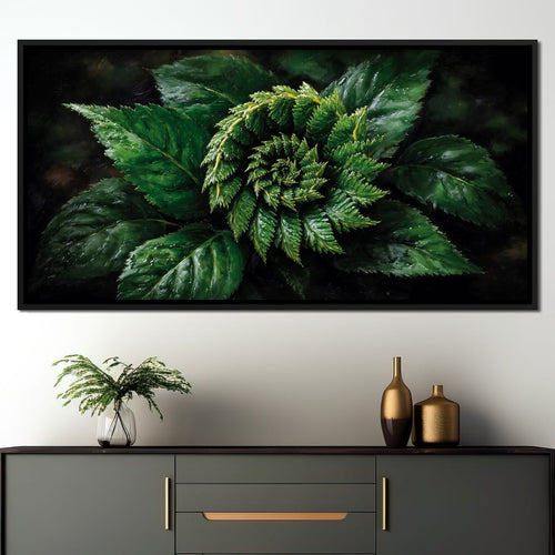 Tropical Fern Leaf Bouquet Canvas Wall Art
