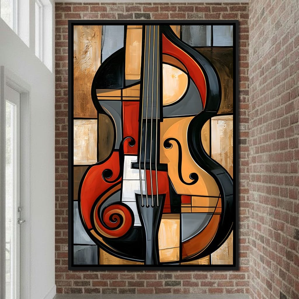 Rhythm of Fragmented Geometric Strings Canvas Wall Art