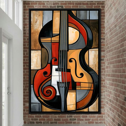 Rhythm of Fragmented Geometric Strings Canvas Wall Art