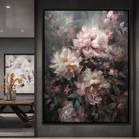 White & Pink Flowers Canvas Wall Art