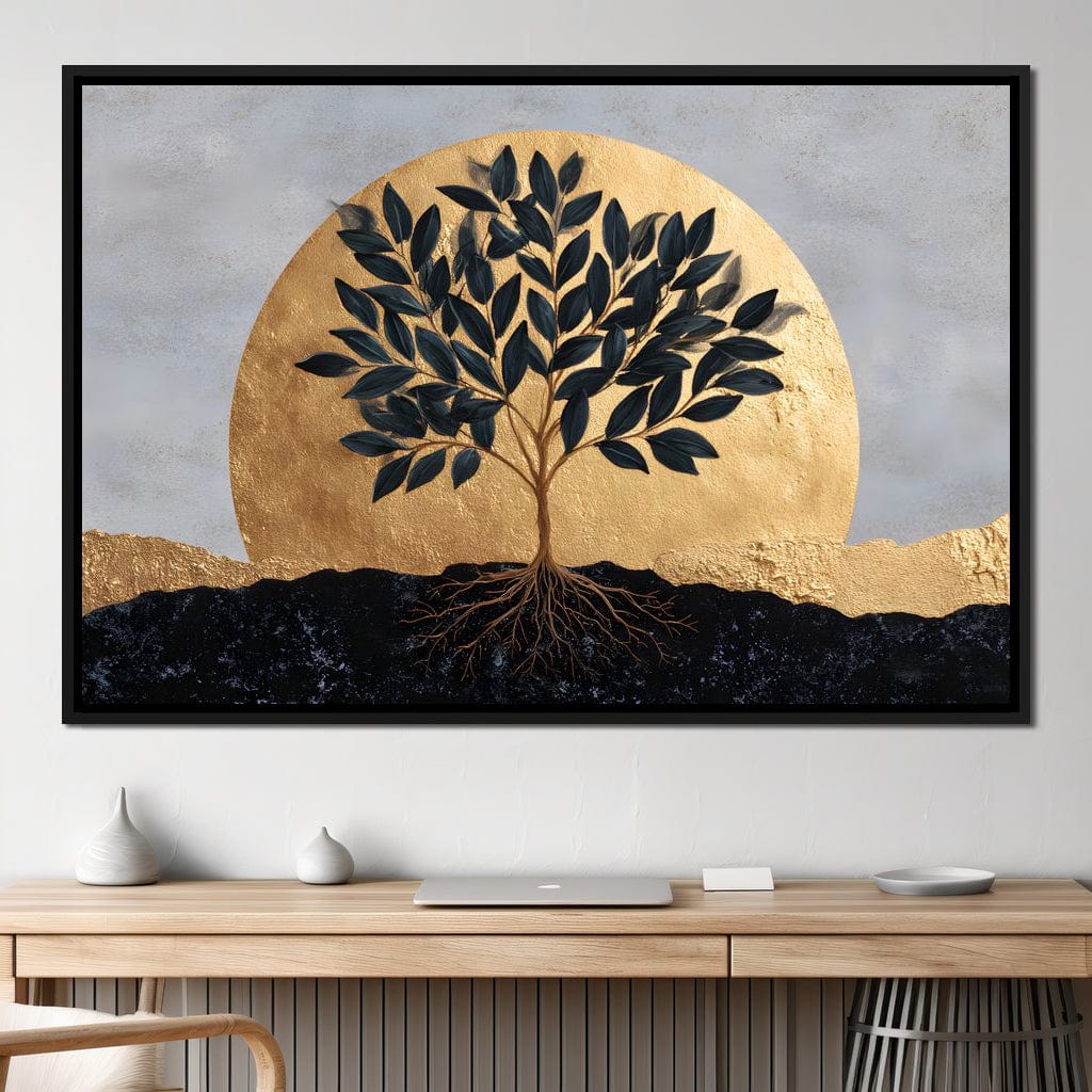 Golden Tree of Tranquility Canvas Wall Art