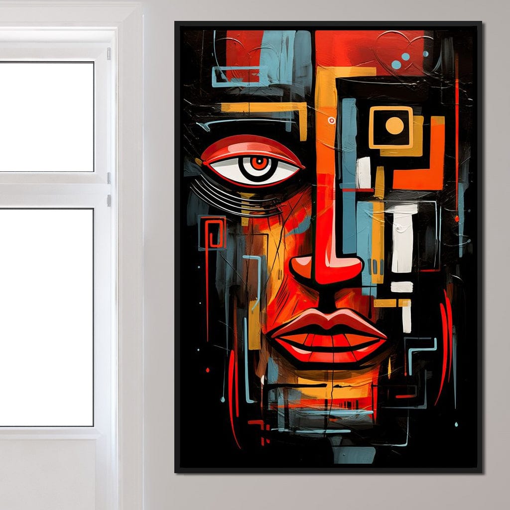Twilight in Cubist Metropolis Canvas Wall Art