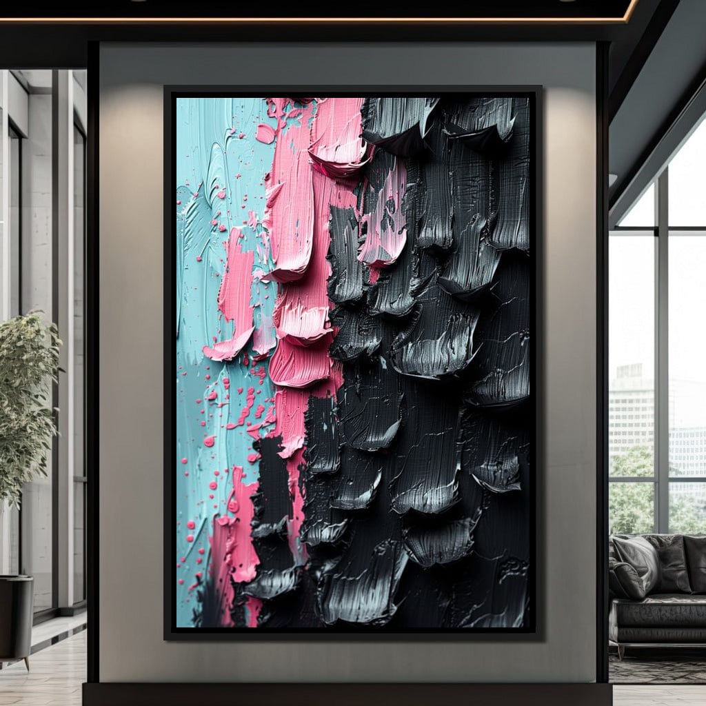 Sable Petals on Aquatic Breeze Canvas Wall Art