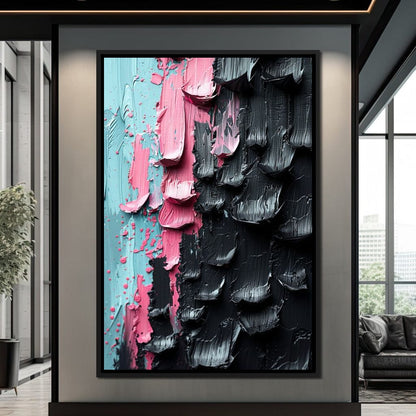 Sable Petals on Aquatic Breeze Canvas Wall Art