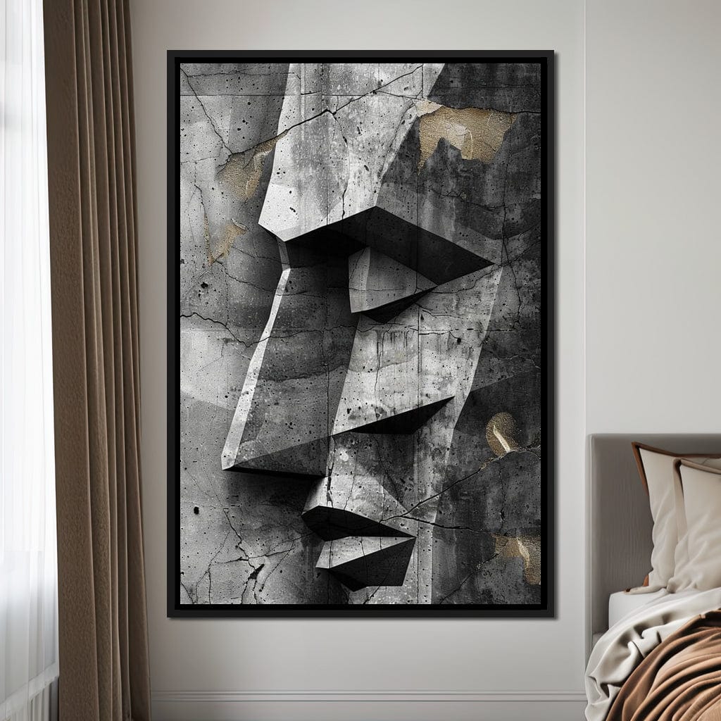 Monochrome Geometric Echoes Canvas Wall Art