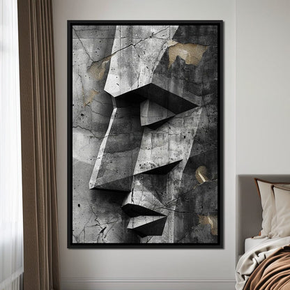 Monochrome Geometric Echoes Canvas Wall Art