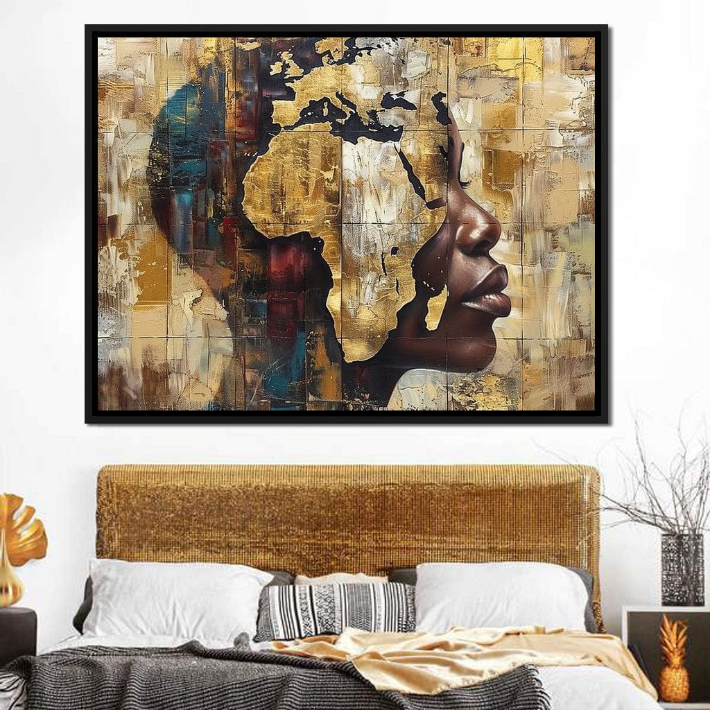 Golden Silhouette Reverie Canvas Wall Art