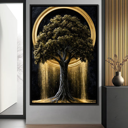 Gilded Roots of Eternal Radiance Canvas Wall Art
