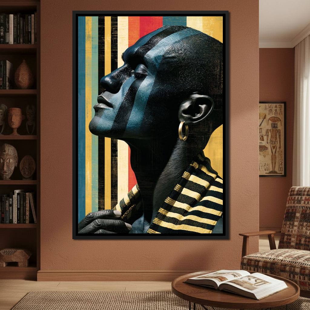 Pan Africa Colours Silhouette Canvas Wall Art
