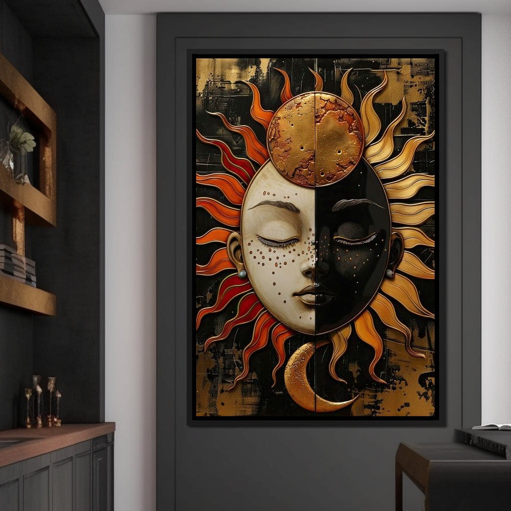 Solar Lunar Symbiosis Canvas Wall Art