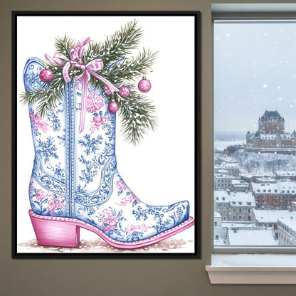Holiday Cowboy Boot Bouquet Canvas Wall Art