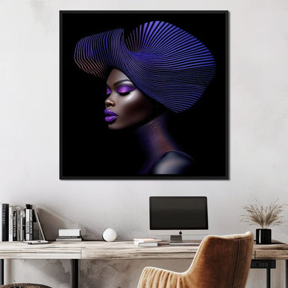 Grace in Violet and Blue Canvas Wall Art