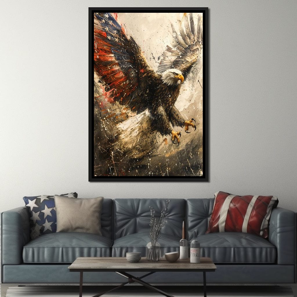 Patriot's Pride: The Eagle's Essence Canvas Wall Art
