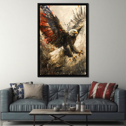 Patriot's Pride: The Eagle's Essence Canvas Wall Art