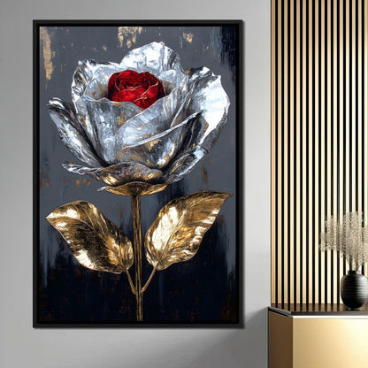 Gilded Petal Enchantment Canvas Wall Art
