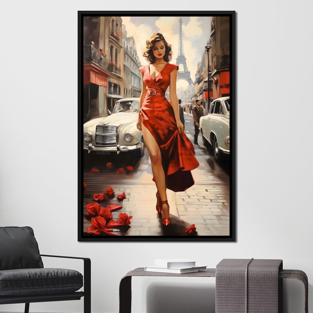 Glamour in the Streets of Paris Canvas Wall Art