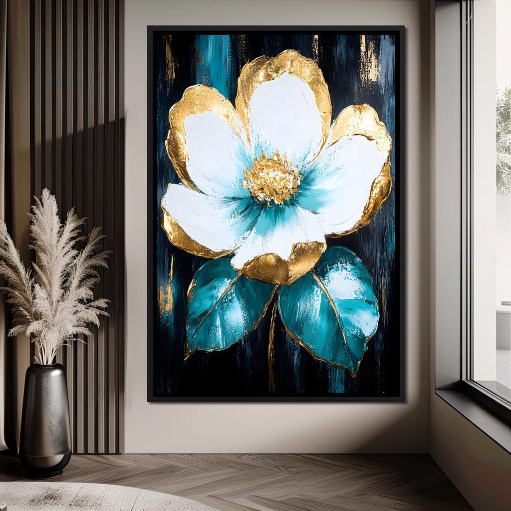 Golden Bloom Elegance Canvas Wall Art