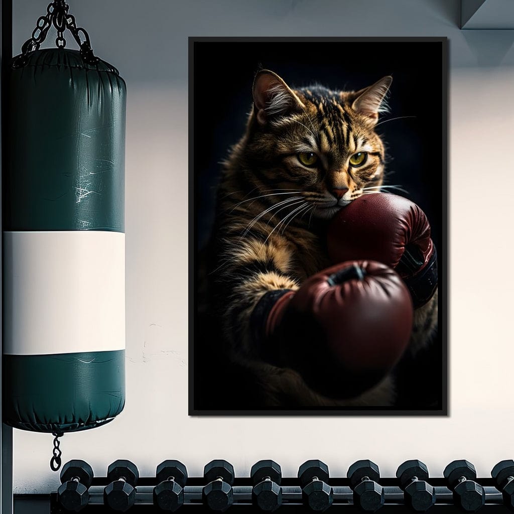 Cat Pugilist Canvas Wall Art