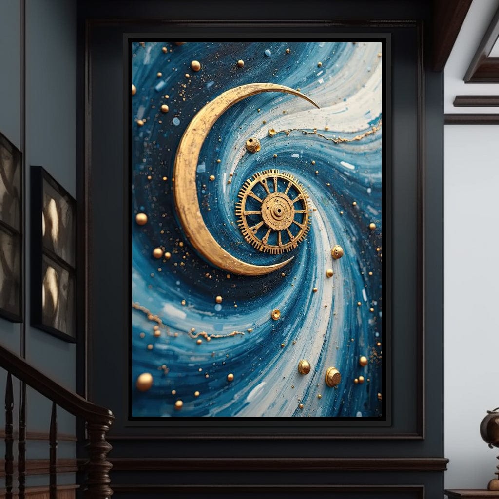 Celestial Clockwork Symphony Canvas Wall Art