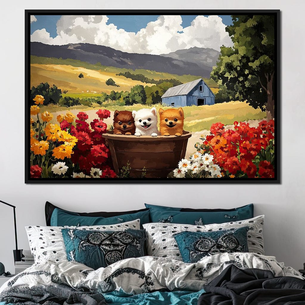 Fluffy Trio Canvas Wall Art
