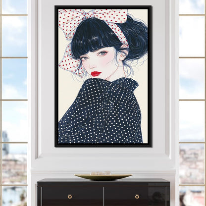 Polka Dot Afternoon Beauty Canvas Wall Art